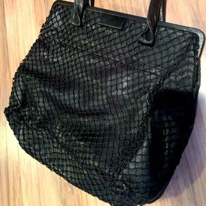 Maison Margiela black Soft leather large tote
